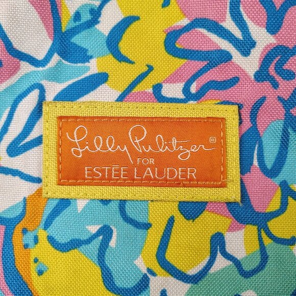 Lilly Pulitzer For Estee Lauder Tote Bag /Matching Coin Purse Floral - Picture 4 of 10